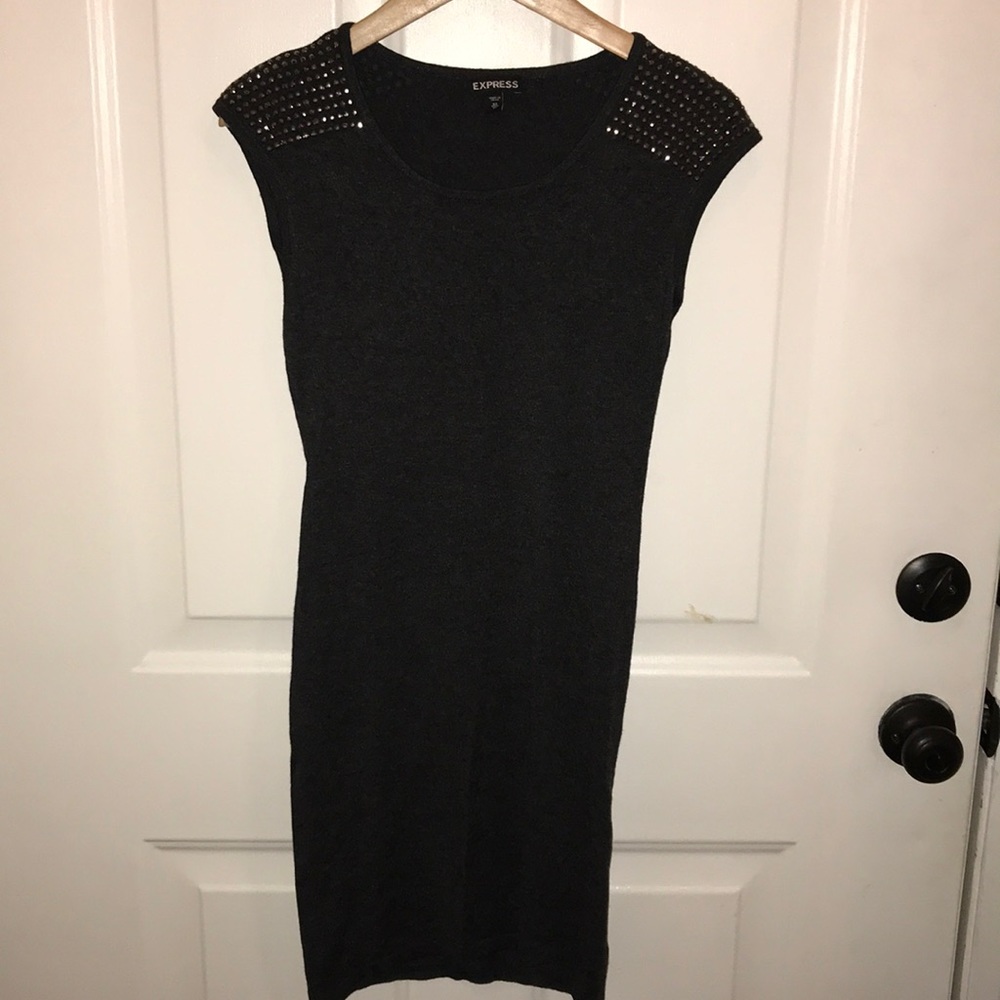 Grey sweater dress